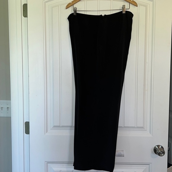 Kate Hill 100% SILK Casual Wide Leg Black Pants Size 14 - Picture 1 of 8